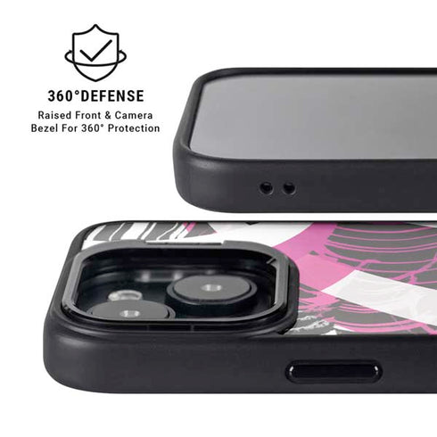 Pink and White Hipster iPhone 15 Kickstand Case